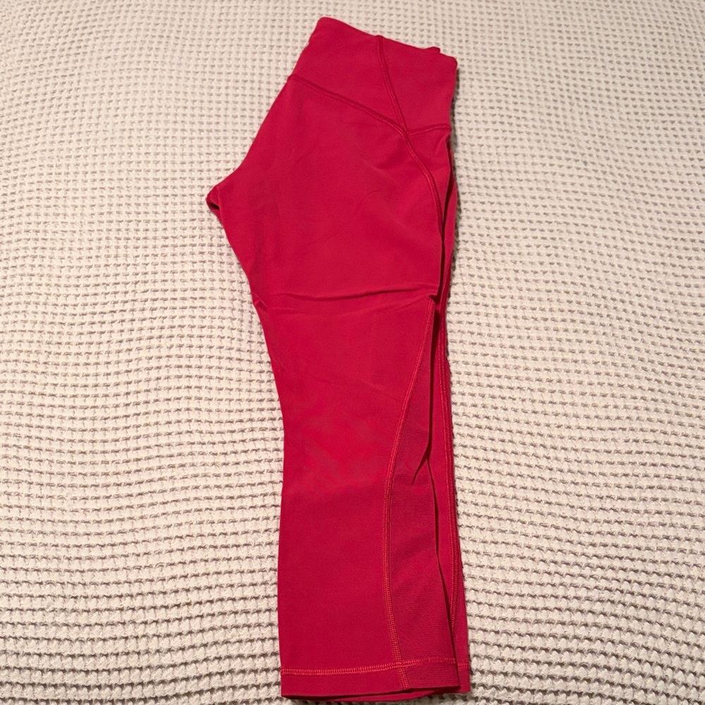 Red Lululemon Capri Leggings